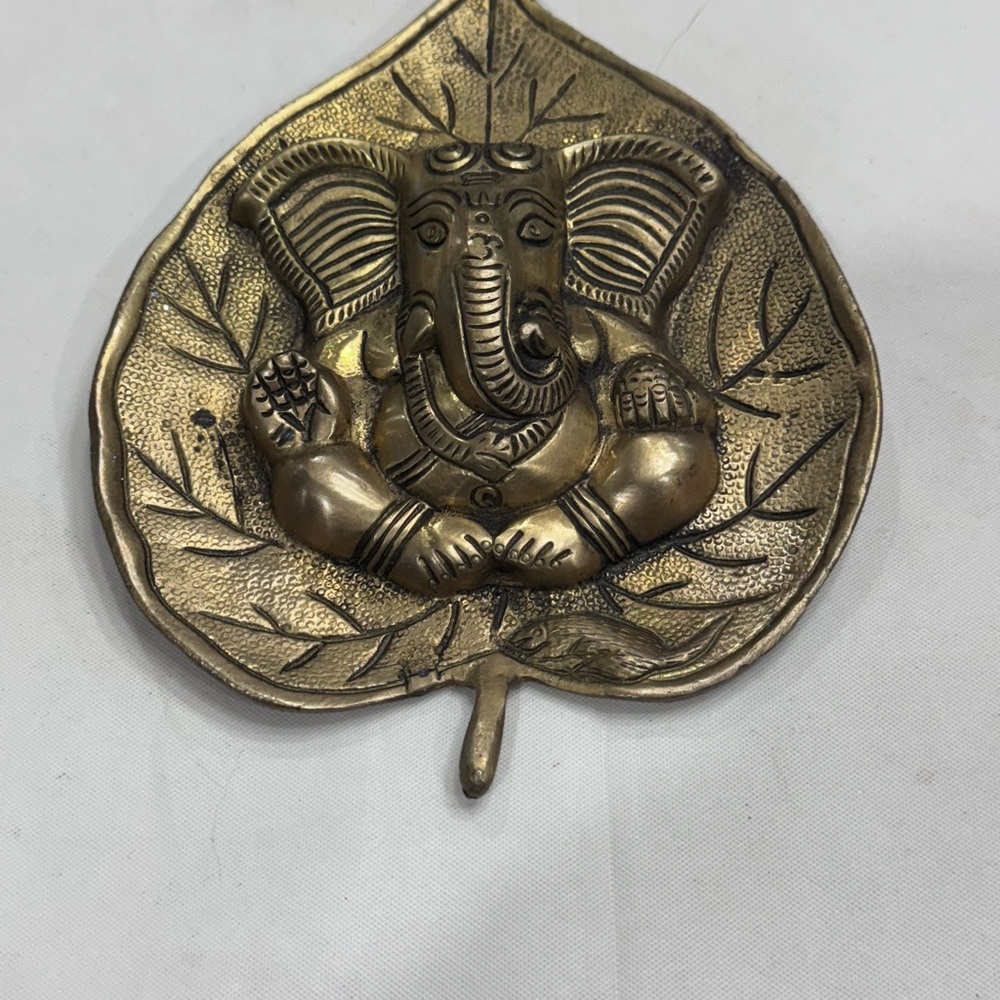 Ganesha - Bronze Tone Wall Plaque - Decorative Hindu Art